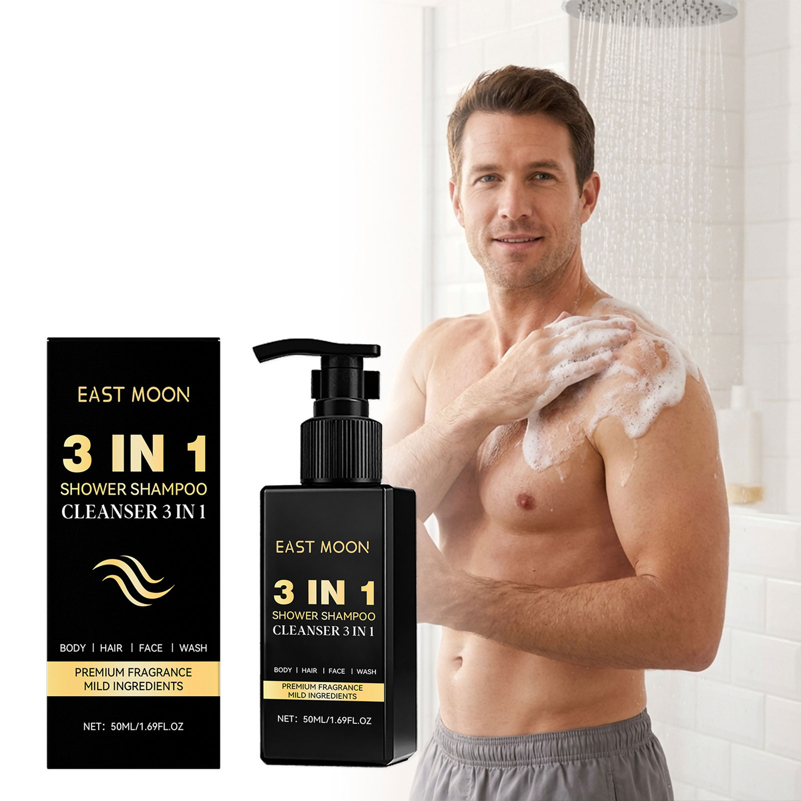 Face Wash Mens - 50Ml 3 In 1 Sampo Pembersih
