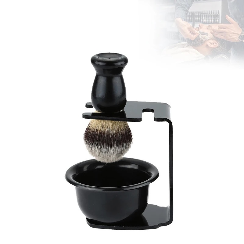 Men'S Grooming Accessories Kit - Sikat Cukur dan Mangkuk dengan Penyangga