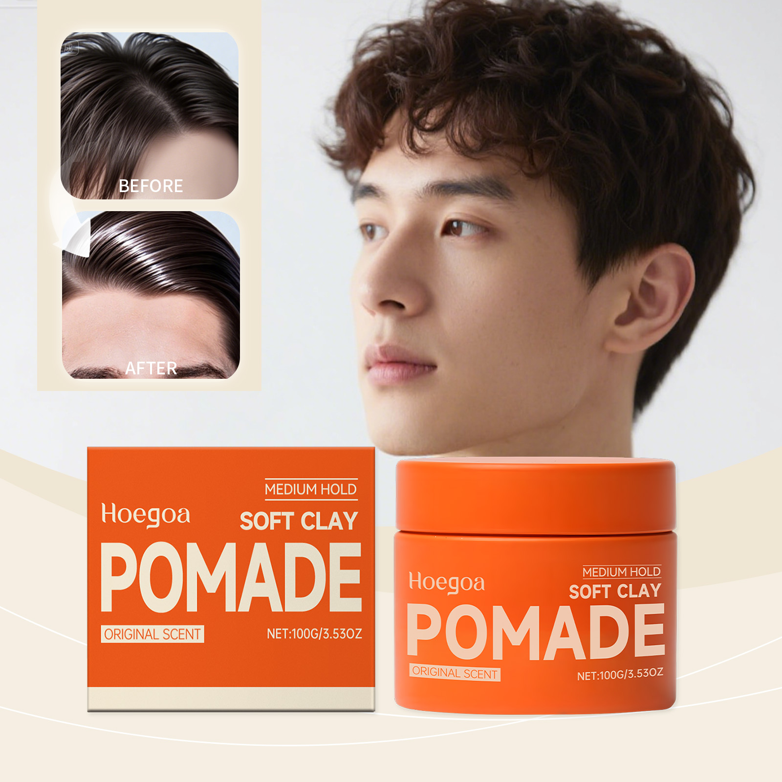 Pomade Hair Clay - Lilin Rambut Asli Gel Rambut Tahan