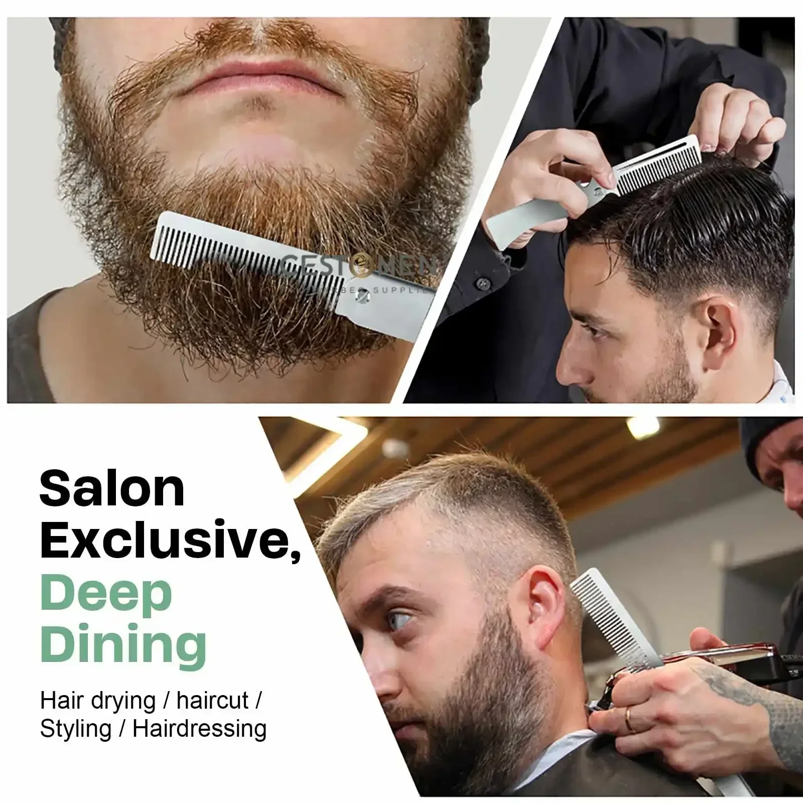 Tipe Baru 1/2 Buah Sisir Baja  - Men'S Beard Grooming ulasan dan harga