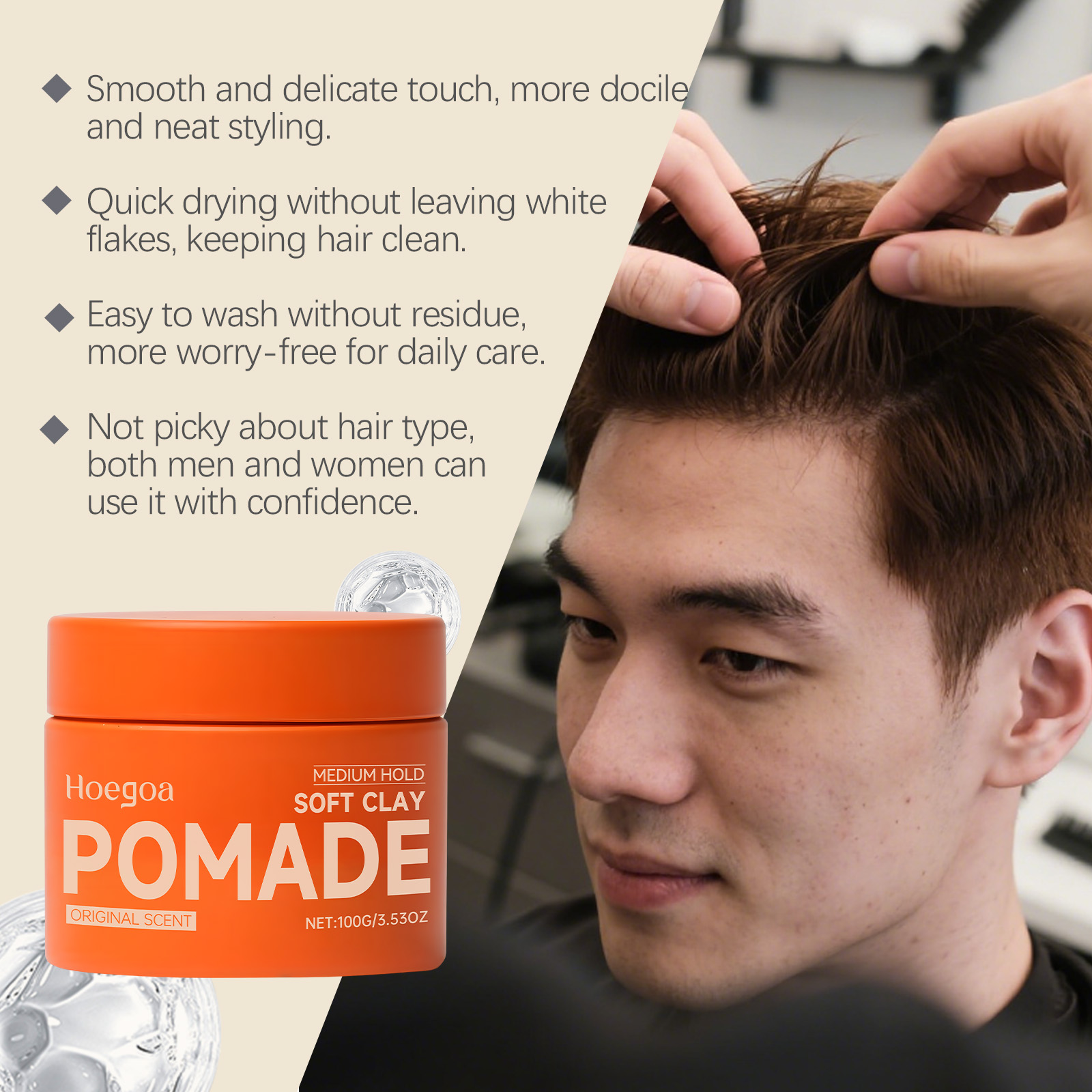Lilin Rambut Asli Gel Rambut T - Pomade Hair Clay ulasan dan harga